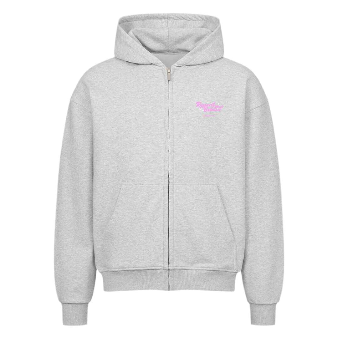REPENT AND BELIEVE OVERSIZED ZIP HOODIE PINK